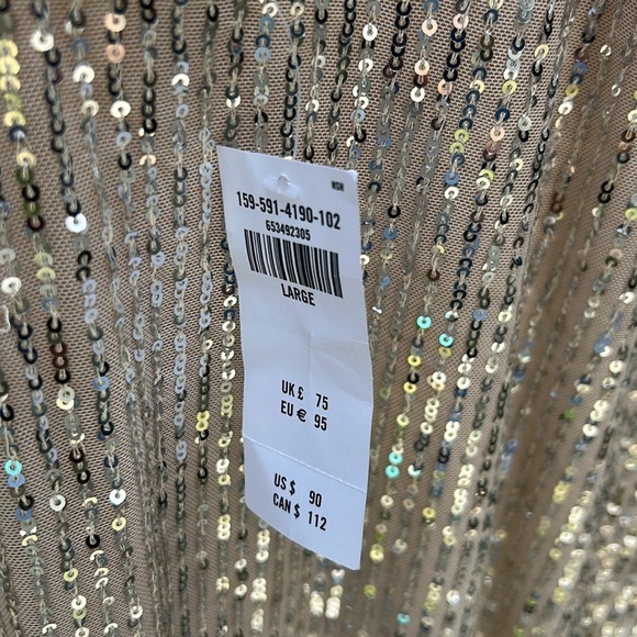 NWT Abercrombie & Fitch Sequin Minidress Open Back Wedding Guest Sz Large - Picture 5 of 8